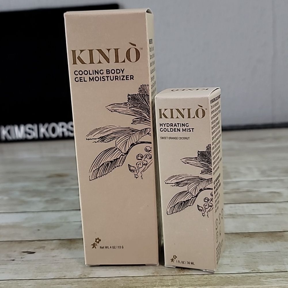 NEW Kinlo Cooling Body Gel Moisturizer 4‎ oz & Hydrating Golden Mist 1 oz Bundle